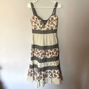 Nanette Lepore tiered summer dress, multi-pattern